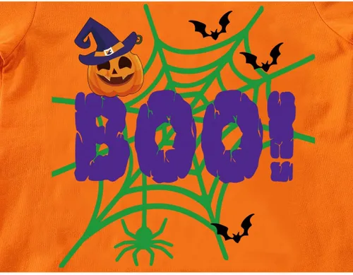 Vista 5 de CM-Kid Camiseta de manga corta de Halloween para niña pequeña Telaraña abucheo