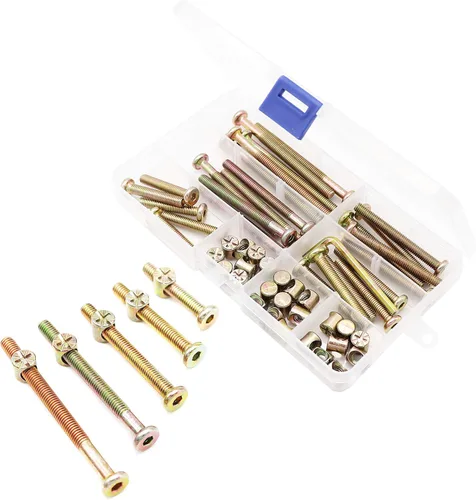 Vista 7 de Kit de tornillos para cama de bebé, 114 piezas [14 tamaños] M6 hexagonal, tuercas de barril surtido, kit surtido para sillas de cuna, cama de cuna