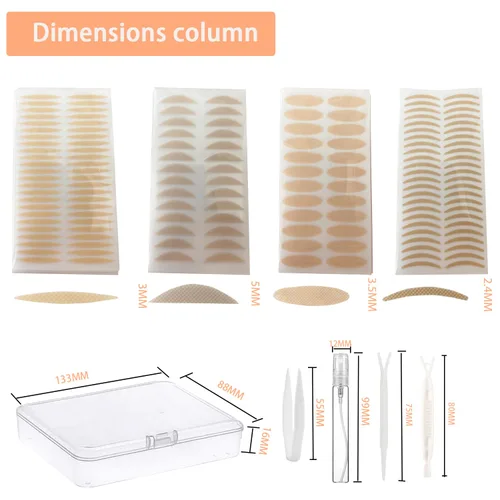 Vista 2 de 1728 calcomanías de fibra de alta calidad para párpados invisibles naturales de un solo lado, tira de elevación de párpados de fibra de uso médico