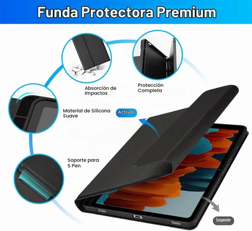 Vista 5 de LAMA Funda con teclado retroiluminado con mouse para Samsung Galaxy Tab S10 Lite/S10 FE/S9 FE de 10.9 pulgadas, funda delgada con teclado y mouse