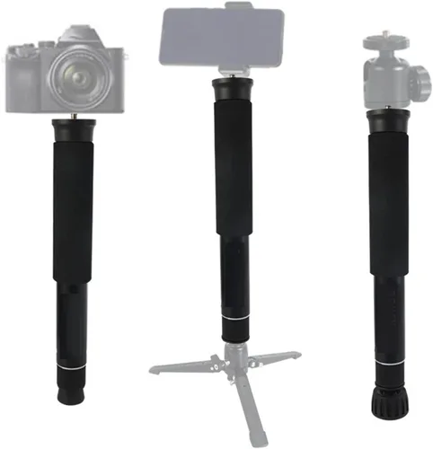 Vista 2 de Monopod de cámara de 62 pulgadas, monopie resistente de 8 secciones, poste de senderismo de aluminio para fotografía con tornillo de conversión