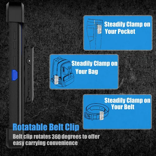 Vista 5 de Funda para Galaxy S23 Ultra Holster Clip de cinturón de bloqueo [grado militar probado en caídas de 12 pies] Funda de cuerpo completo para Samsung