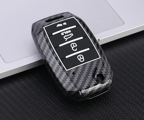 Vista 4 de Funda para llavero Kia Rio Optima Soul Sportage Sorento ABS Carbon