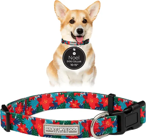 Vista 50 de Lucky Love Dog - Collar de perro ajustable con hebilla de fácil clic para los pequeños, duradero y cómodo para perros machos y hembras, collar