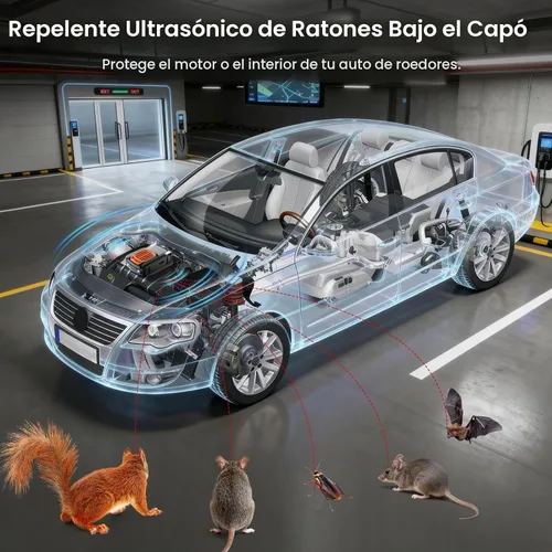 Vista 3 de Meilen Repelente de roedores para automóvil, disuasorio ultrasónico