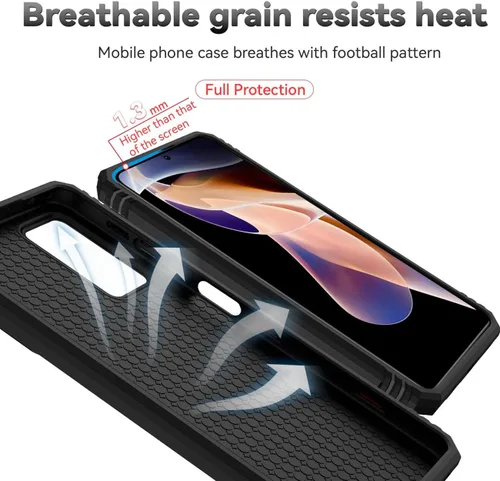 Vista 7 de Funda para Redmi Note 11 Pro 4G/5G/Redmi Note 11E Pro con protector de pantalla de vidrio templado y cubierta de cámara deslizante, anillo magnético