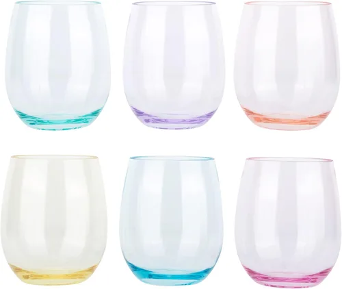 Vista 9 de KOXIN-KARLU Vasos de vino clásicos de acrílico sin tallo, de 18 onzas, vaso de plástico irrompible, juego de 6 vasos transparentes