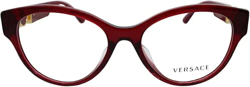 Vista 2 de Versace VE 3313F 388 - Lentes redondos de plástico rojo, 2.126in