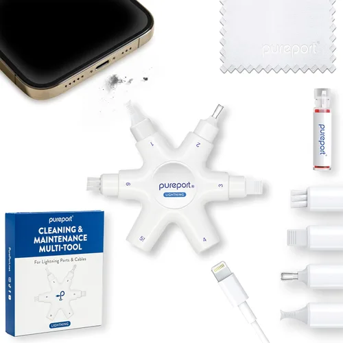 Vista 7 de Kit de Limpieza Multi-Herramienta PurePort USB-C Limpia, repara y restaura puertos USB C y cables de teléfono celular, tableta y portátil