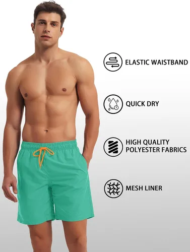 Vista 4 de TACVASEN Traje de baño de verano para hombre, de secado rápido, con forro de malla