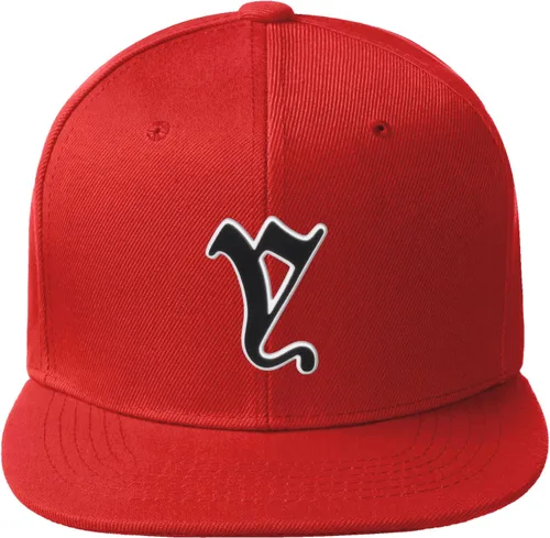 Vista 834 de Daxton Gorra clásica con visera de billete plano con letras del alfabeto inglés antiguo de la A a la Z