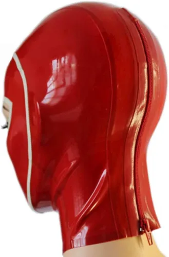 Vista 3 de Mujeres Sexy Hecho a Mano Látex Capucha Unisex Máscara de Goma Cosplay Club Wear Gummi Heterosexual