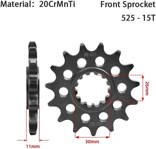 Vista 2 de 525 Front Rear Sprocket Compatible with MT/FZ/FJ-07/08/10 YZFR7 YZF690 XTZ690 XSR700 MTN1000 XTZ/YZF/XSR/MTN/MTM 690 700 850 890 1000