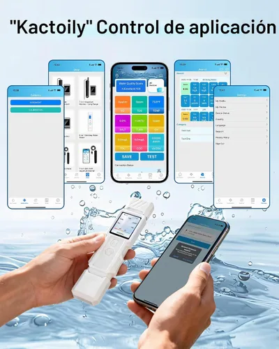 Vista 3 de 9 en 1 probador de agua inteligente con monitoreo por APP, kit de prueba de agua digital para turbidez, TDS, EC, temperatura, sal, GH, TOC, COD