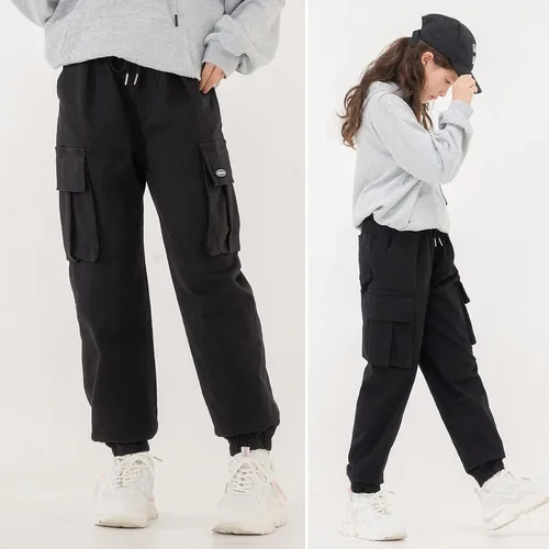 Vista 5 de MINI PANDA Pantalones para niñas, elásticos, holgados, tallas 6-16, de moda