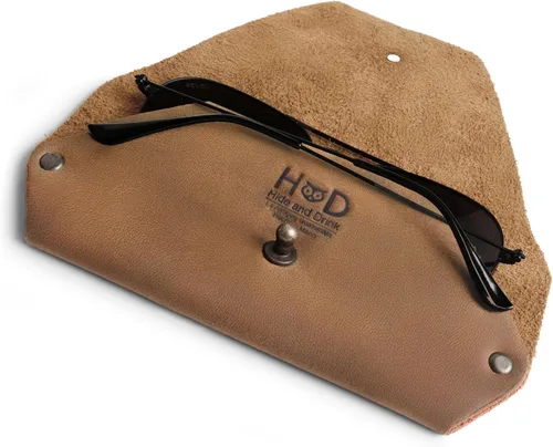 Vista 6 de Hide & Drink, Sunglasses Sleeve Case Protector, Eyewear Pouch, Great for Outdoors & Traveling, Full Grain Leather, Handmade