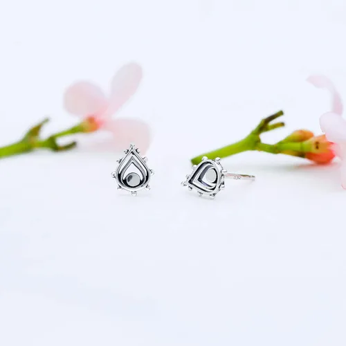 Vista 4 de Boma Pendientes de plata de ley balinesa tribal boho con forma de lágrima, Metal, No es una piedra preciosa