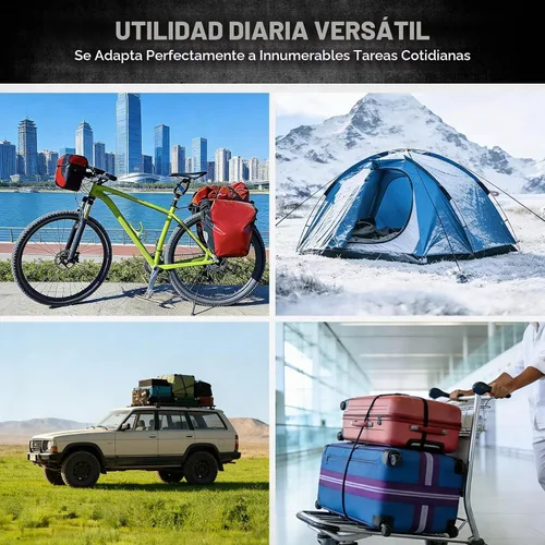 Vista 8 de 5 cuerdas elásticas de 24 pulgadas con ganchos de mosquetón, correas elásticas de goma resistentes, cuerda elástica con clips de mosquetón
