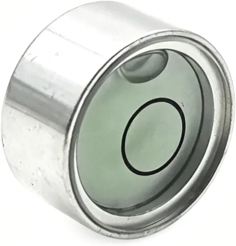 Vista 4 de Mini metal universal horizontal burbuja nivel de agua equilibrio nivel burbuja redondo 0.512x0.276 in (blanco plateado)