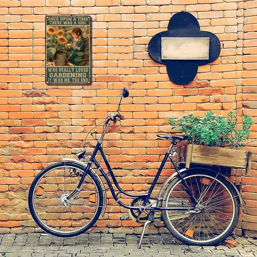 Vista 6 de LIUAXICIA Letreros de estaño vintage de metal retro Una chica que realmente amaba la jardinería Elegantes letreros de metal de estaño para cocina