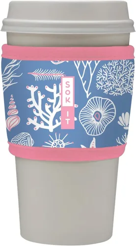 Vista 83 de Sok It HotSok Coffee & Tea - Funda de neopreno con aislamiento reutilizable (floral abstracto)