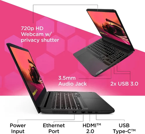 Vista 6 de Lenovo - 2021 - IdeaPad Gaming 3 - Computadora portátil - Pantalla FHD de 15.6" -120Hz - AMD Ryzen 5 5600H - 8GB RAM - 256GB de almacenamiento