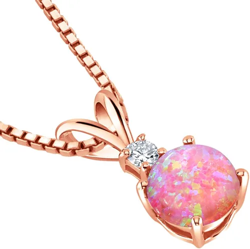 Vista 3 de Peora Colgante de oro de 14 quilates para mujer con diamante, elegante solitario de forma redonda de 0.256in en piedras preciosas auténticas