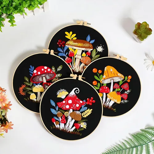 Vista 7 de iNee Cuadrados de Tela para Bordado de Algodón, 10 Cuadrados de 10 x 10 pulgadas, Negro