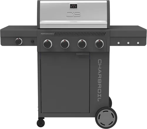 Vista 14 de Charbroil Performance Series 463253925 - Armario para parrilla de gas de 4 quemadores con quemador lateral, color negro