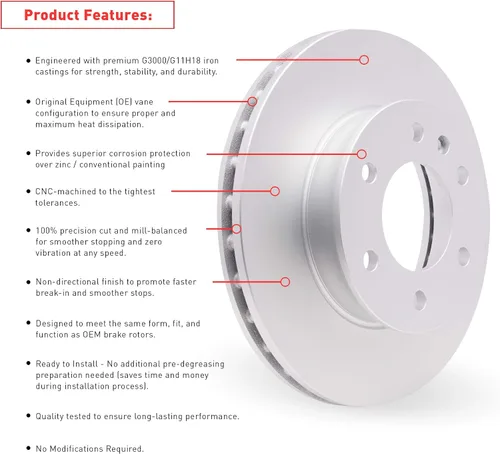 Vista 5 de Dynamic Friction Company Rotor de freno delantero con revestimiento GEOSPEC 604-67106 (1) Para Nissan LEAF 2014-2017, Nissan Rogue 2014-2020, Nissan