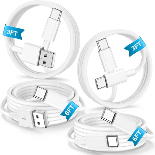 Vista 13 de Cabepow Cable USB tipo C [3 unidades de 1 pie] USB A tipo C de nailon trenzado de alta calidad de 1 pie de largo, de carga rápida para Samsung