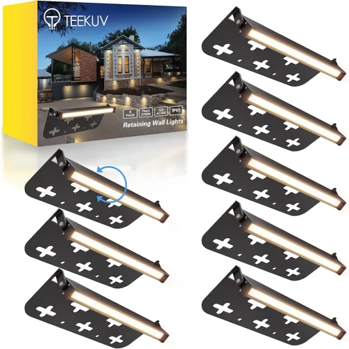 Vista 8 de Teekuv Paquete de 10 luces de pared de contención de 4 pulgadas, iluminación LED de 3 W, IP65, impermeable, 12 V CA/CC, bajo voltaje