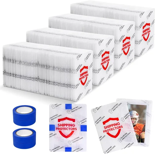 Vista 11 de Paquete de 1000 protectores de envío de tarjetas intercambiables de 3.5 x 4.5 pulgadas con 8 rollos de cinta, hoja corrugada resistente para envío
