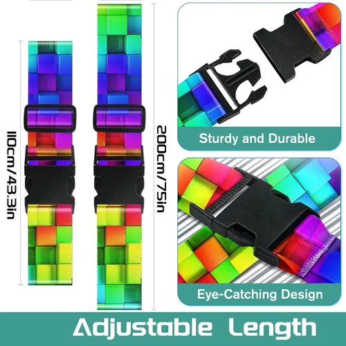 Vista 2 de Correas de equipaje para maletas, accesorios de cinturón de viaje, identificadores de conector de equipaje, asa con hebilla, correa ajustable