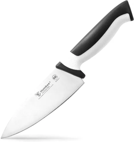 Vista 27 de Cuchillo de chef de 6 pulgadas, hoja de acero inoxidable de alto carbono certificada NSF – Mango ergonómico codificado por colores, cuchillo de Negro