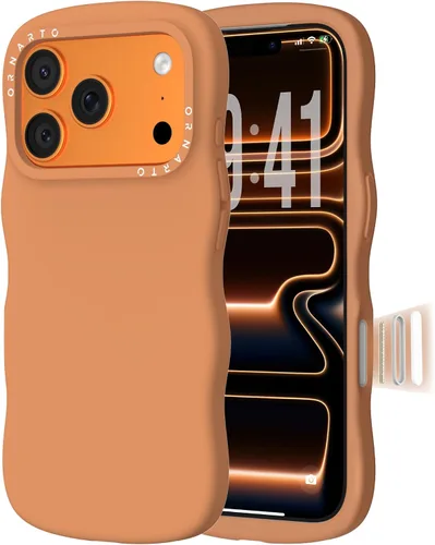 Vista 9 de ORNARTO Funda para iPhone 17 Pro de 6.3", silicona líquida ondulada a prueba de golpes con protección contra caídas y botón de control de cámara