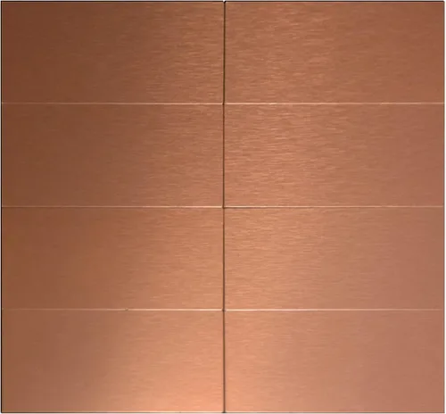 Vista 8 de Paneles de salpicaduras de aluminio para despegar y pegar - 3"x6" Cobre cepillado para decoración de pared de cocina, 80 piezas