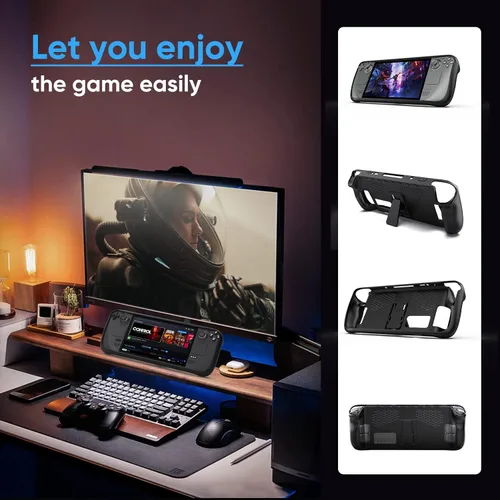 Vista 7 de Funda de vapor compatible con la cubierta de vapor Stream Deck Cover Protector de vapor Deck Stand 4 en 1 Juego de protector de panel táctil