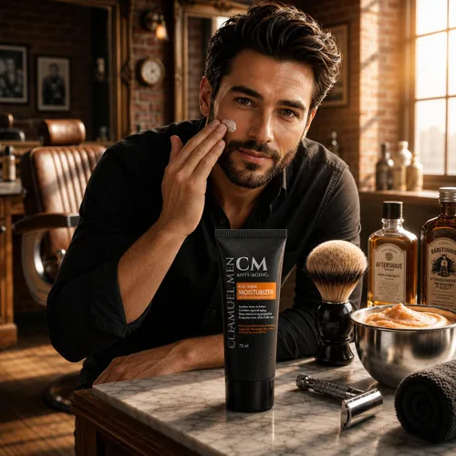 Vista 5 de Hidratante facial para hombre, antienvejecimiento, para después del afeitado, crema facial y loción para después del afeitado con argán, karité