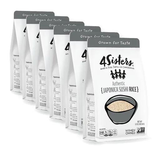 Vista 10 de 4Sisters - Auténtico arroz japonés de sushi de grano corto - Cultivado de forma sostenible - Propiedad de mujeres - De la granja a la mesa - 2 libras
