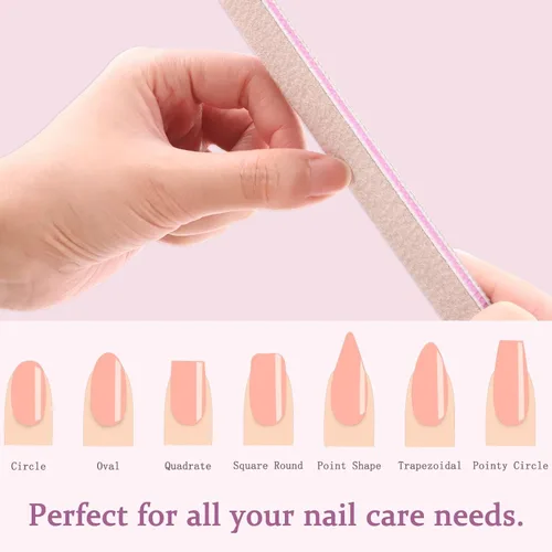 Vista 6 de HeeYaa Lima de uñas, 12 unidades, profesional, reutilizable, grano 100/180, de doble cara, lavable, herramientas de manicura para extensión de uñas