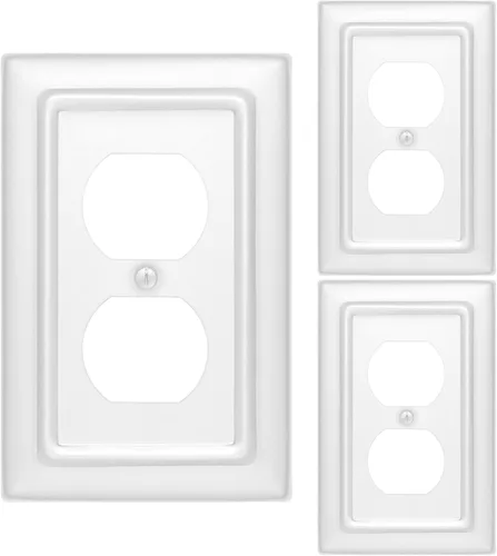 Vista 12 de Monarch Abode Placa de cubierta de toma de corriente dúplex – Placas de pared de enchufe de cobre antiguo de 1 banda, placas de cubierta de toma