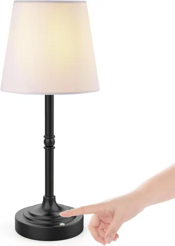 Vista 7 de Lámpara de mesa recargable alimentada por batería, lámparas LED inalámbricas, lámparas táctiles inalámbricas, lámparas de cabecera regulables sin