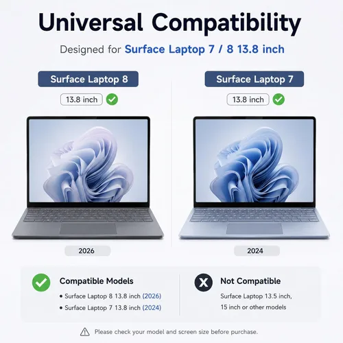 Vista 2 de Megoo - Protector de pantalla para laptop Microsoft Surface 8/7 de 13.8 pulgadas (2026/2024), película protectora de vidrio templado ArmorShield