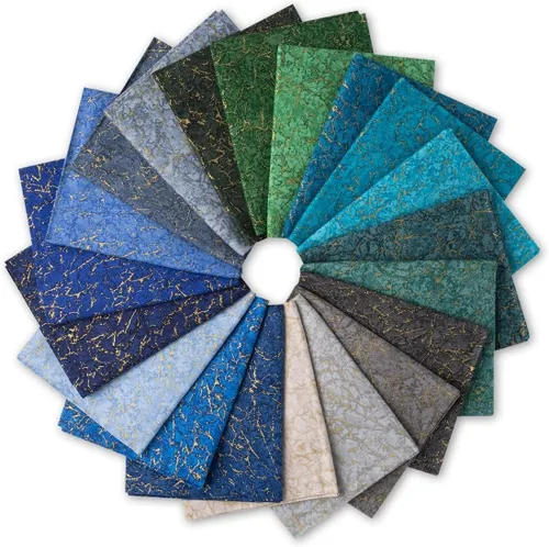 Vista 8 de Paquetes de tela 100% algodón Fat Quarters para coser 30 piezas de 18 x 22 pulgadas de algodón precortados surtidos en la colección Mirage Tonals
