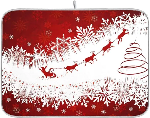 Vista 17 de Tapete de secado de platos de otoño de calabaza y arce de 16 x 18 pulgadas, absorbente para platos de otoño, protector para cocina de secado rápido