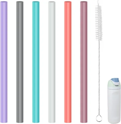 Vista 9 de Pajitas de repuesto compatibles con botella de agua de acero inoxidable aislada FreeSip de 16 onzas Owala, con 1 cepillo (6 colores para 16 onzas)