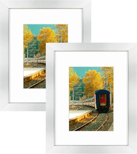 Vista 86 de Golden State Art, Portarretratos de 8 x 10 pulgadas con paspartú para fotos de 5 x 7 pulgadas - Vidrio de alta definición para montaje en pared o 1