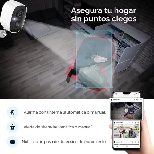 Vista 4 de GMK Video 2K, cámaras de seguridad inalámbricas al aire libre, registro