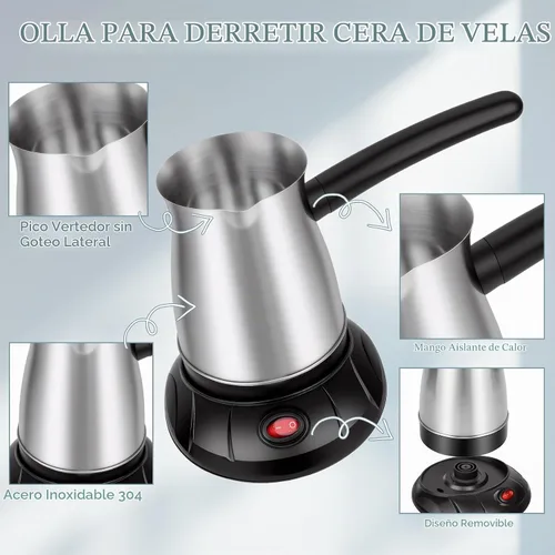 Vista 4 de Aottom Derretidor de Cera para Hacer Velas - Olla Derretidora de Cera para Velas de Acero Inoxidable con Pico Vertedor, Kit de Fabricación de Velas